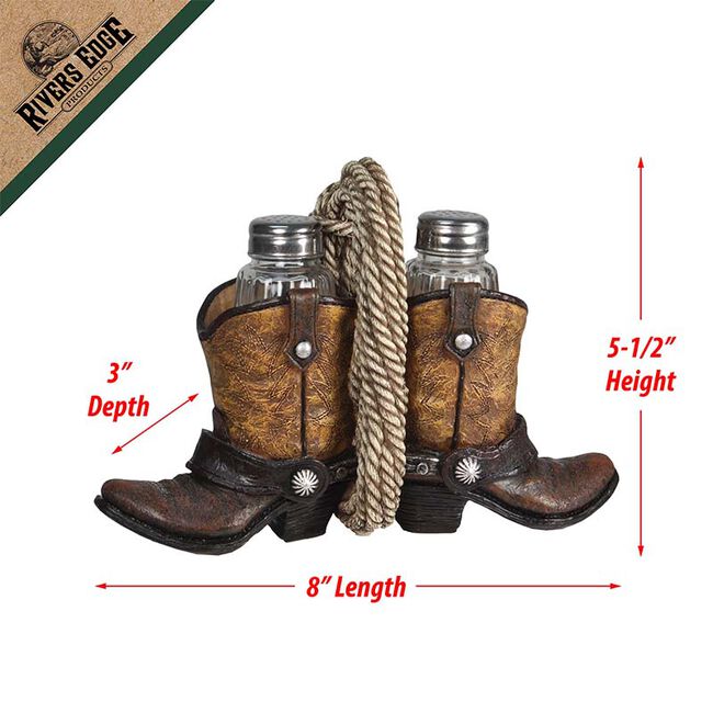 River's Edge Products Salt & Pepper Shakers - Cowboy Boots image number null