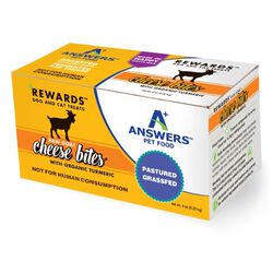 Answers Pet Food Rewards Raw Goat Cheese Treats with Organic Tumeric for Dogs & Cats