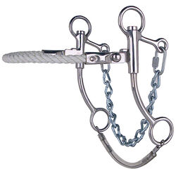 Toklat Stainless Steel Hackamore with Rope Noseband