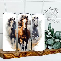 Dark Horse Dream Designs Tumbler - Running Horses