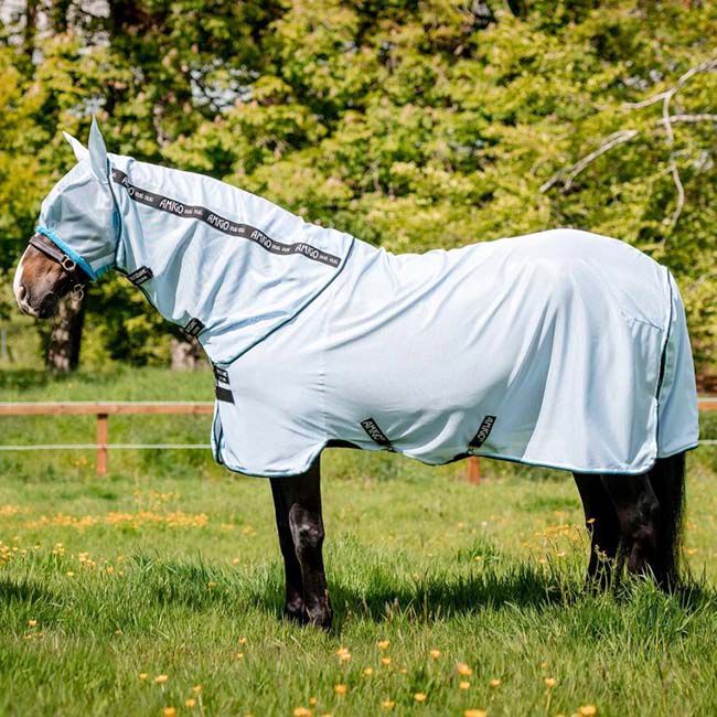 Horseware Amigo Bug Rug Fly Sheet (0g Light) - Azure/Black - Closeout image number null