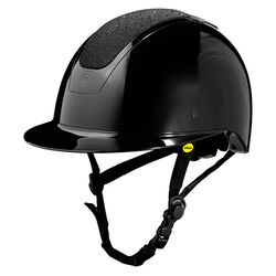 Equinavia Crown Glossy Mips Riding Helmet - Black/Black Diamond Crystal