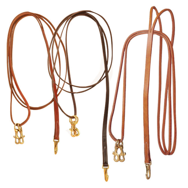 Tory Leather One Piece Draw Reins with Sliding Snaps image number null