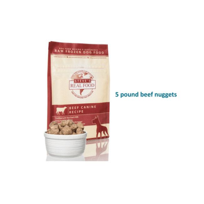 Steve's Raw Frozen Beef Recipe Dog Food - Nuggets - 5 lb image number null