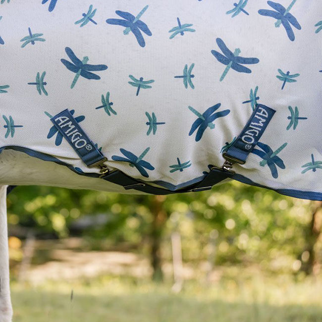 Horseware Amigo Bug Rug Plus Pony Fly Sheet - Dragonfly Print/Silver/Blue/Sage image number null