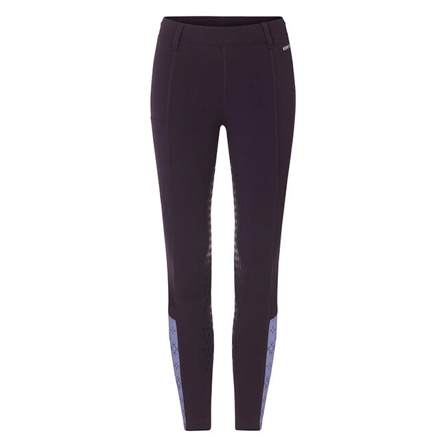Kerrits Kids' Thermo Tech Full Leg Tight - Plum Noir/Violet Dawn Horse Quadrille image number null