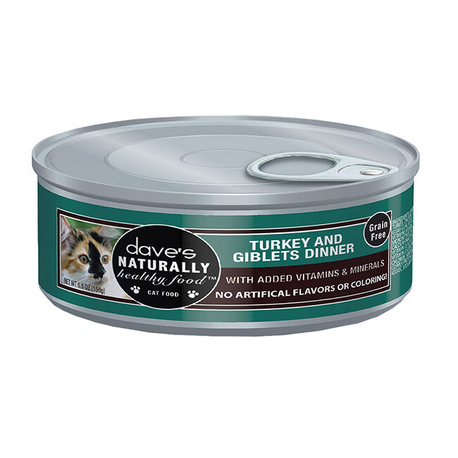 Dave's Pet Food Naturally Healthy Cat Food - Turkey & Giblets Dinner - 5.5 oz image number null
