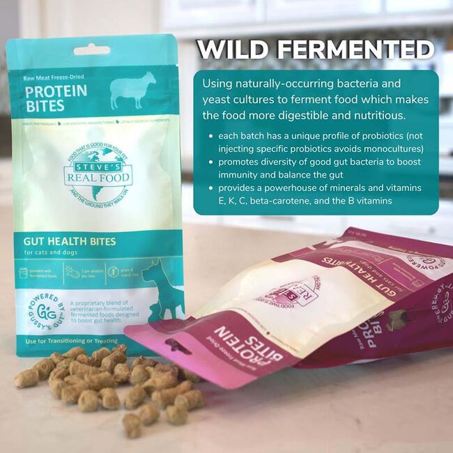 Steve's Real Food Raw Freeze-Dried Protein Bites Probiotic Dog & Cat Treats - Lamb Recipe image number null