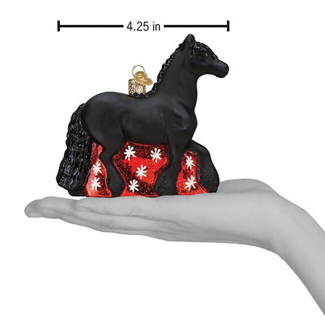 Old World Christmas Friesian Horse Ornament image number null