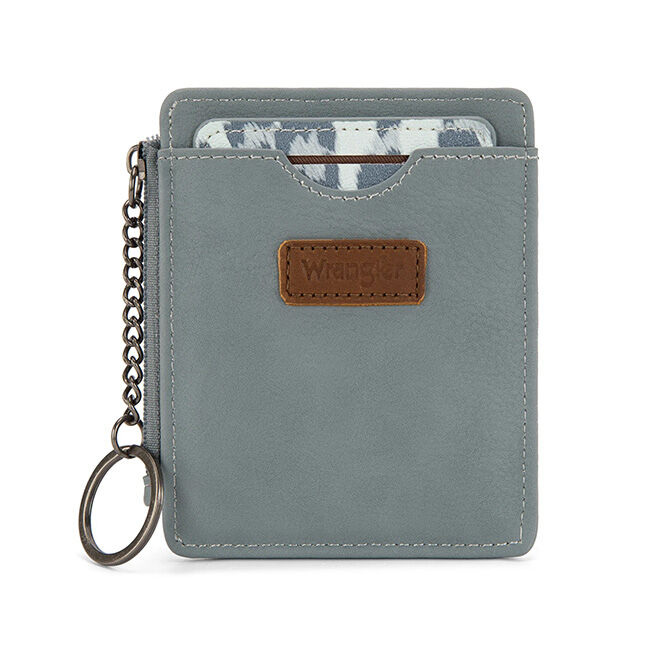 Wrangler Small Card Case Wallet with Keychain & Detachable Card Holder - Jean image number null