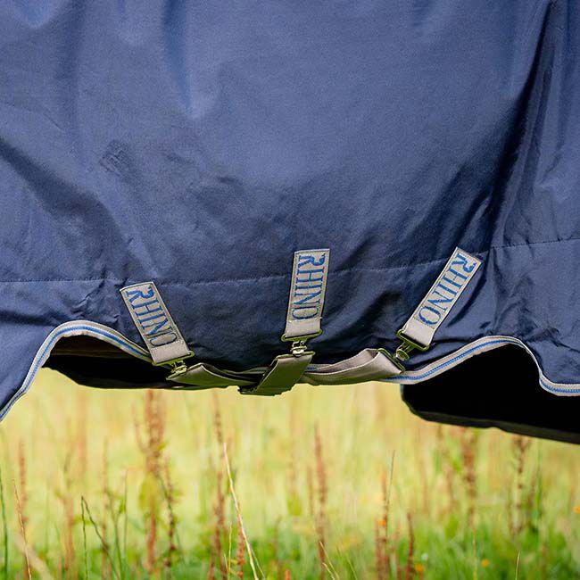 Horseware Rhino Plus Turnout with Vari-Layer (250g Medium) - Navy/Titanium Grey/Classic Blue image number null