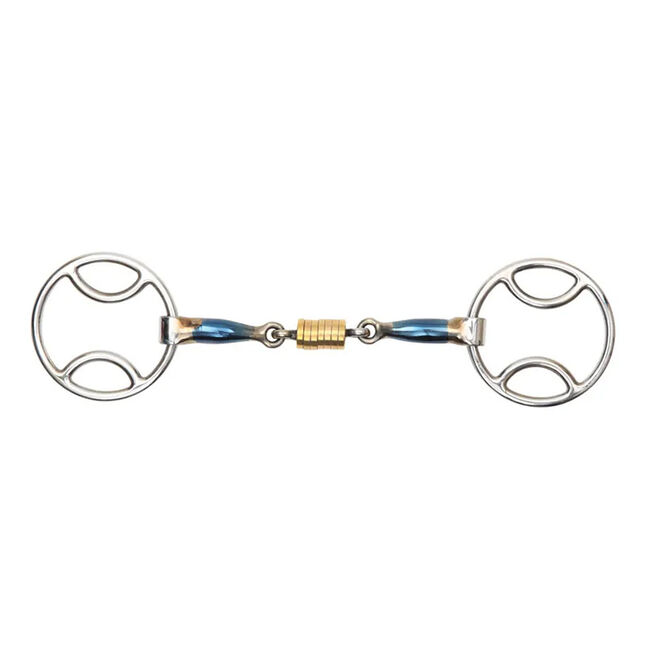 Shires Blue Sweet Iron Bevel Bit with Roller Link image number null