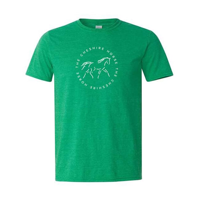 The Cheshire Horse Unisex Round Logo Tee - Heathered Irish Green image number null