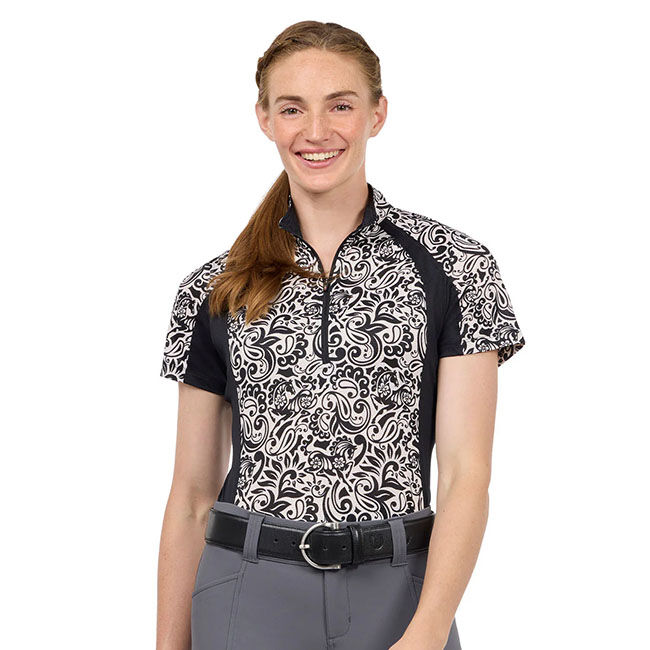 Kerrits Women's EquiBreeze Ice Fil Short Sleeve Shirt - Soft White Posh Paisley image number null