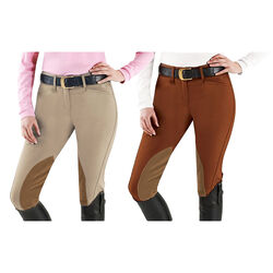 Ovation Women's Euroweave DX Taylored Front Zip Knee Patch Euro Seat Breeches
