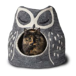 Dharma Dog Karma Cat Wool Cave - Grey Owl