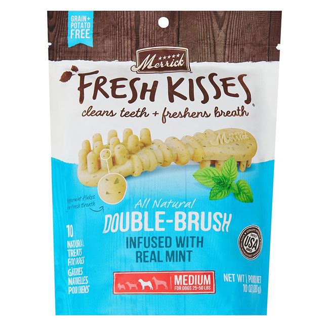 Merrick Fresh Kisses Double-Brush Dental Treats - Mint Flavor image number null