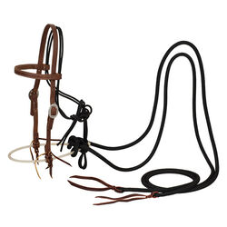 Weaver Equine Loping Hackamore with Leather Headstall & Reins