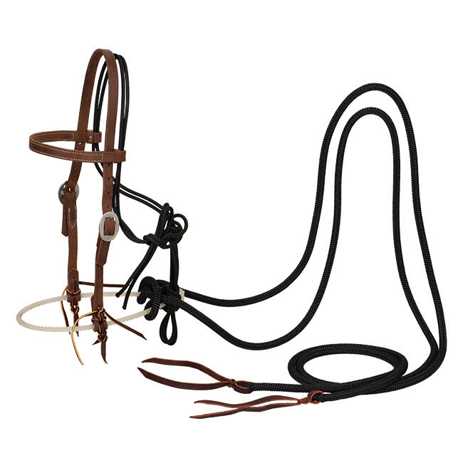 Weaver Equine Loping Hackamore with Leather Headstall & Reins image number null