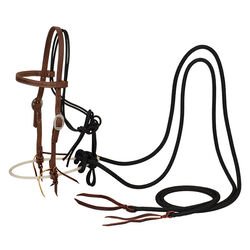 Weaver Equine Loping Hackamore with Leather Headstall and Reins