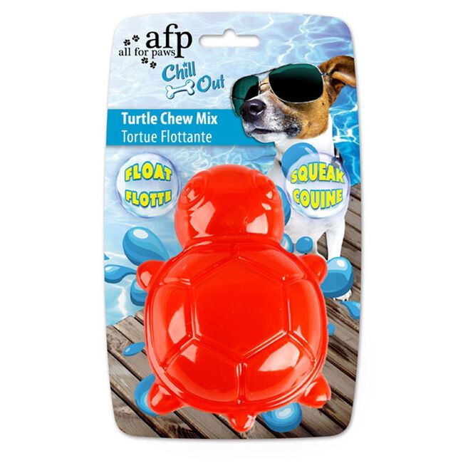All for Paws Chill Out Floating Squeaking Turtle Dog Toy image number null