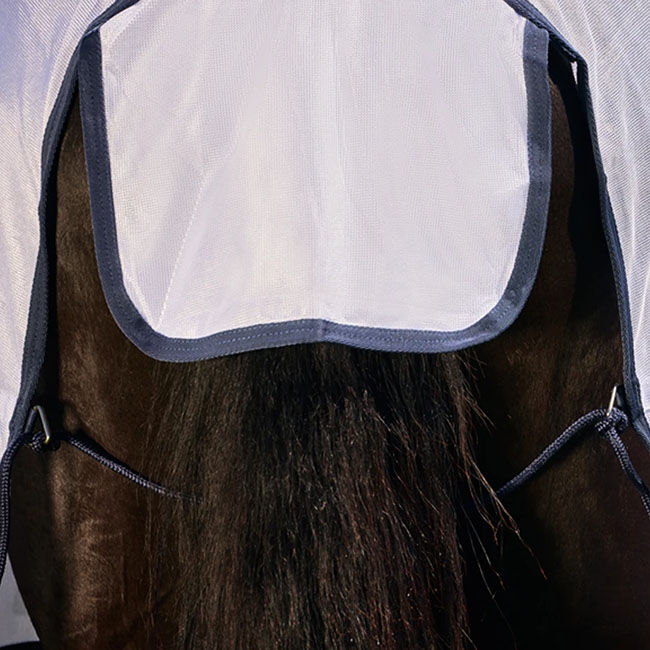 Saxon Mesh Fly Sheet with Belly Wrap - White/Navy image number null