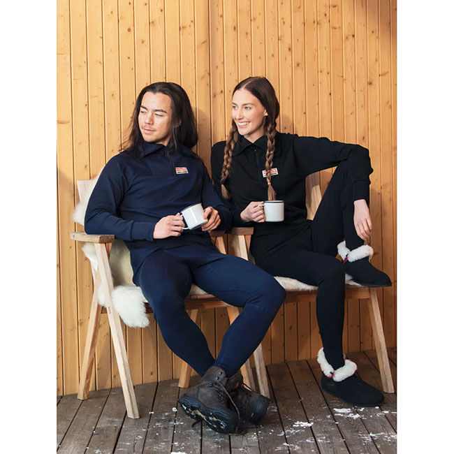 Ruskovilla Unisex 100% Organic Merino Wool Outdoor Long Johns - Navy image number null