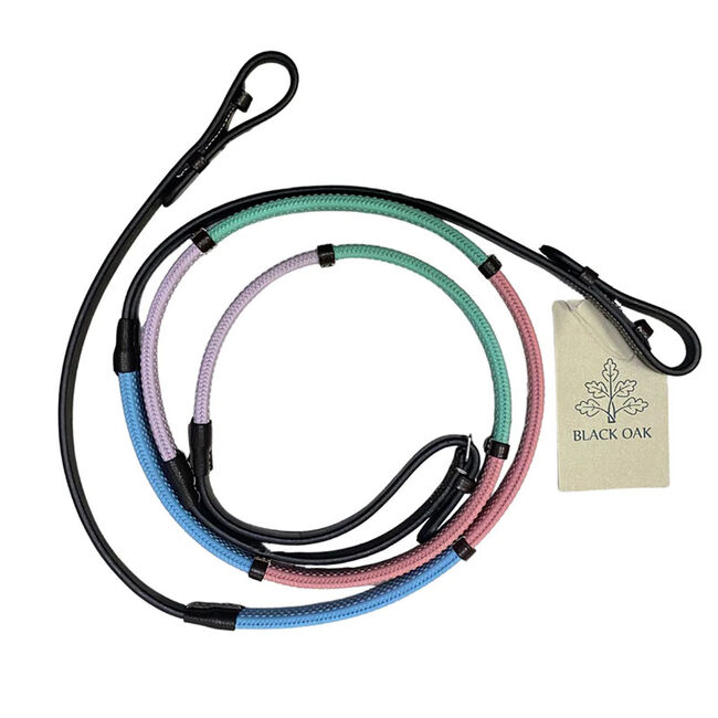 KL Select Black Oak Rainbow Rubber Training Reins image number null