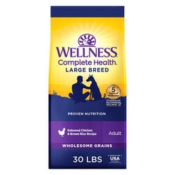 Wellness Complete Health Dog Food - Large Breed Recipe with Deboned Chicken & Brown Rice - 30 lb