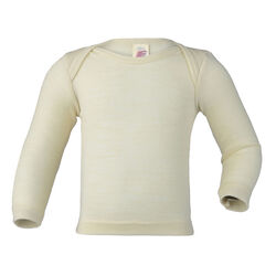 Engel Baby 100% Virgin Wool Envelope-Neck Long Sleeve Shirt