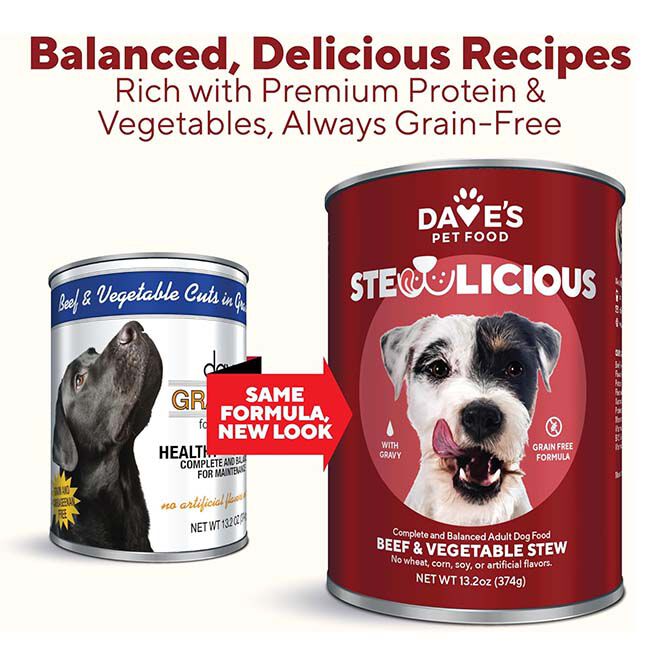 Dave's Pet Food Stewlicious Dog Food - Beef & Vegetable Stew - 13.2 oz image number null