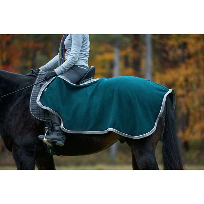Saratoga Horseworks The Saratoga Fleece Riding Blanket - Hunter/Grey image number null