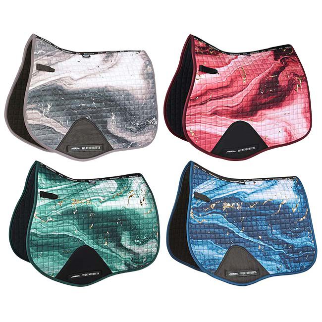 WeatherBeeta Prime Marble Ear Bonnet Blue Swirl Marble Print Full WeatherBeeta Prime Marble Shimmer All Purpose Saddle Pad | The
