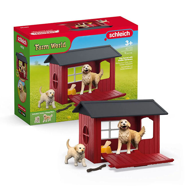 Schleich Dog Kennel with Golden Retriever image number null