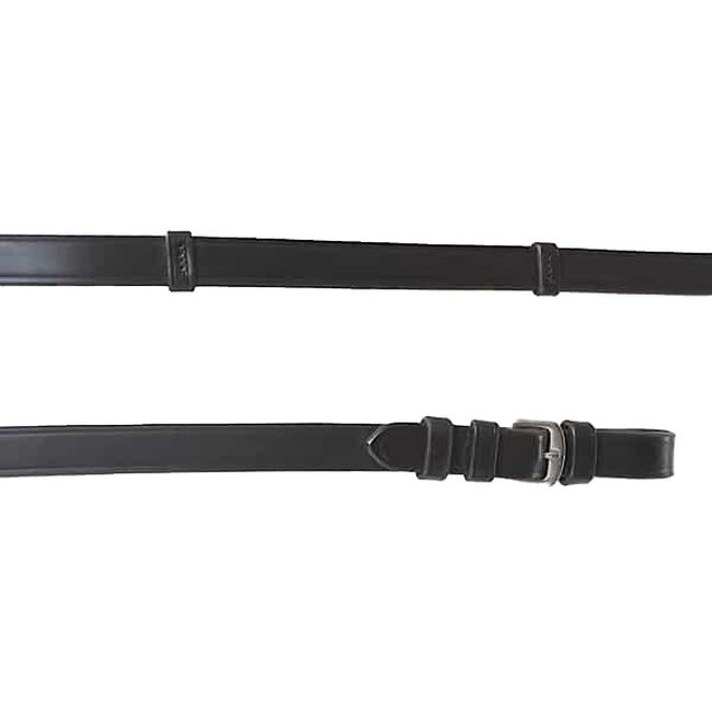 Bobby's English Tack Silver Spur Flat Leather Dressage Reins with Stops image number null