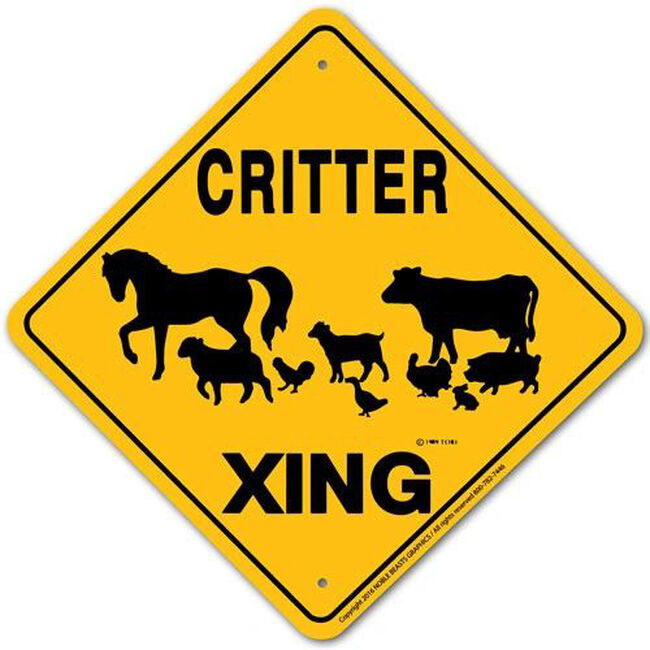 Noble Beasts Graphics Barnyard Critter Xing Aluminum Sign image number null