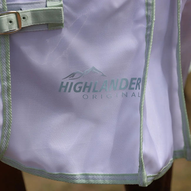 Shires Highlander Fine Mesh Fly Sheet & Neck Set - White/Sage image number null