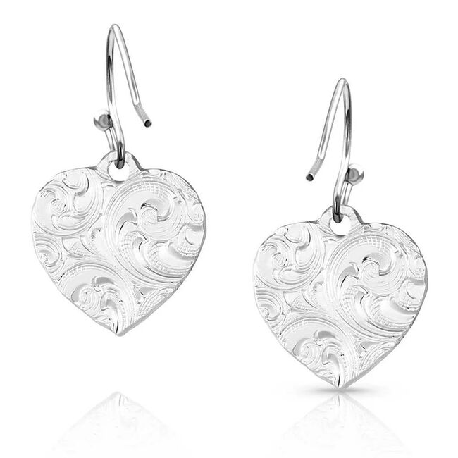 Montana Silversmiths Chiseled Heart Earrings image number null