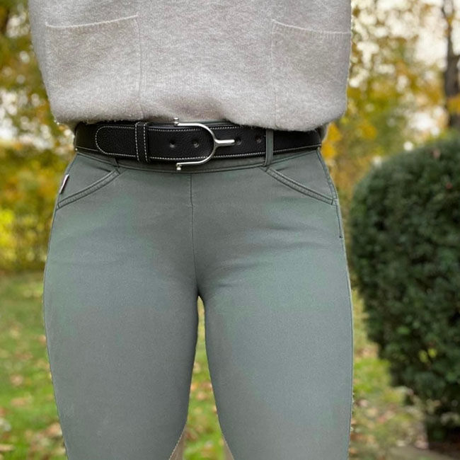 Tory Leather 1-1/2" Deer Print Spur Buckle Belt image number null