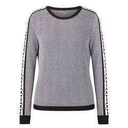 Kerrits Women's Snaffle Stripe Herringbone Sweater - Black/White