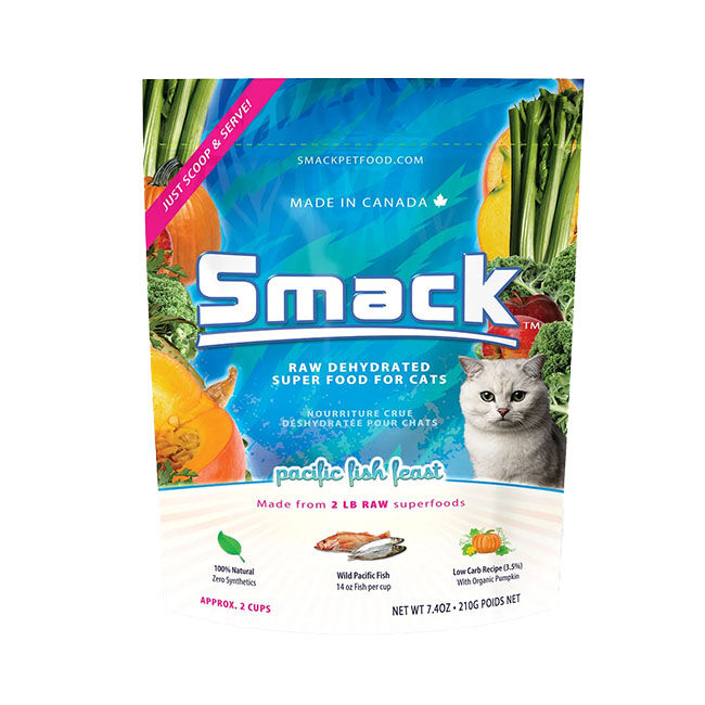Smack Raw Dehydrated Super Food for Cats - Pacific Fish Feast Recipe - 7.4 oz image number null