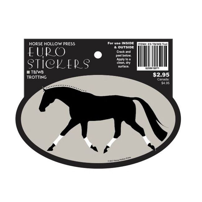 Horse Hollow Press Euro Horse Oval Sticker: Warmblood Trotting Out  image number null