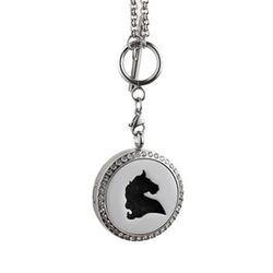 Annie Oakley Horse Head Aroma Locket Necklace - Closeout