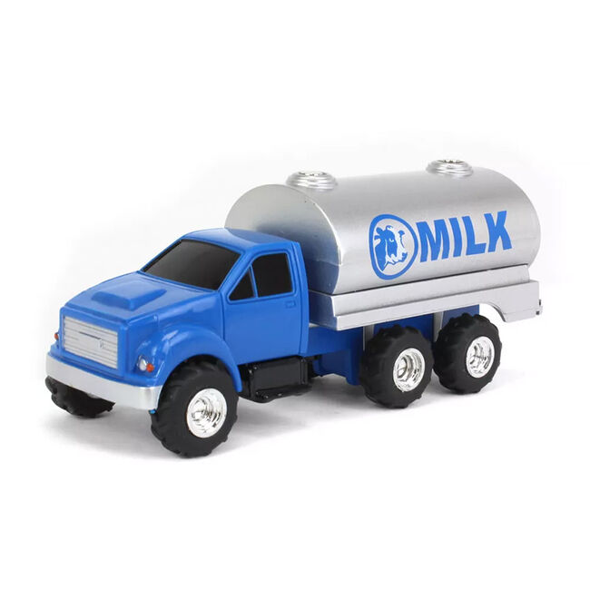 TOMY ERTL Collect N Play Blue Tandem Milk Tank Truck 1:64 Scale image number null