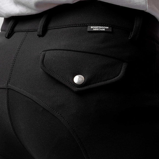 Horze Men's Grand Prix Silicone Knee Patch Breech - Black image number null