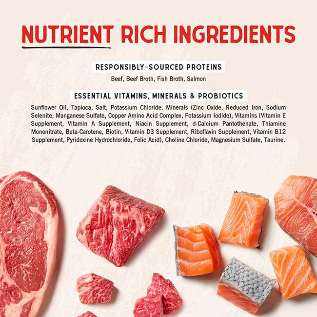 Stella & Chewy's Shredrs Meal or Topper for Dogs - Beef & Salmon Recipe in Broth - 2.8 oz image number null