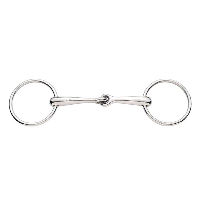 Korsteel Stainless Steel Solid Mouth Jointed 16mm Loose Ring Snaffle Bit image number null
