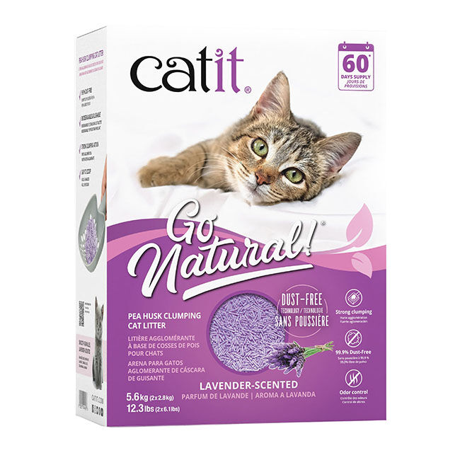 Catit Go Natural! Pea Husk Clumping Cat Litter - Lavender-Scented image number null