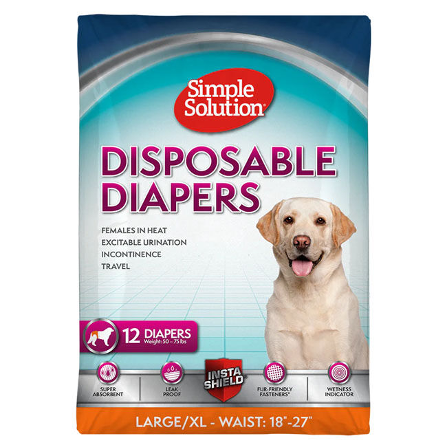 Simple Solution Disposable Female Dog Diapers - 12-Count image number null