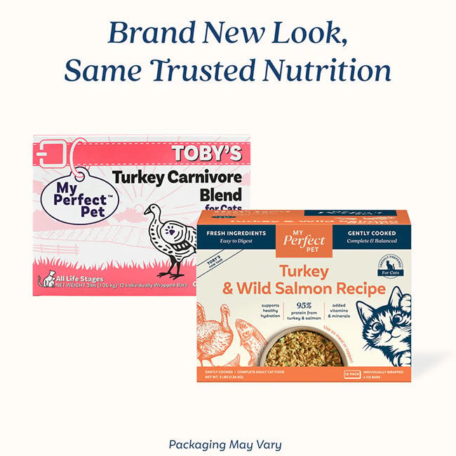 My Perfect Pet Gently Cooked Frozen Cat Food - Toby's Turkey & Wild Salmon Recipe - 2.5 lb image number null